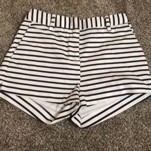 Blue and white striped shorts